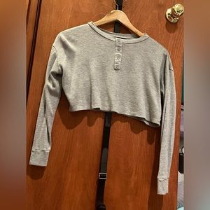 grey cropped sweater